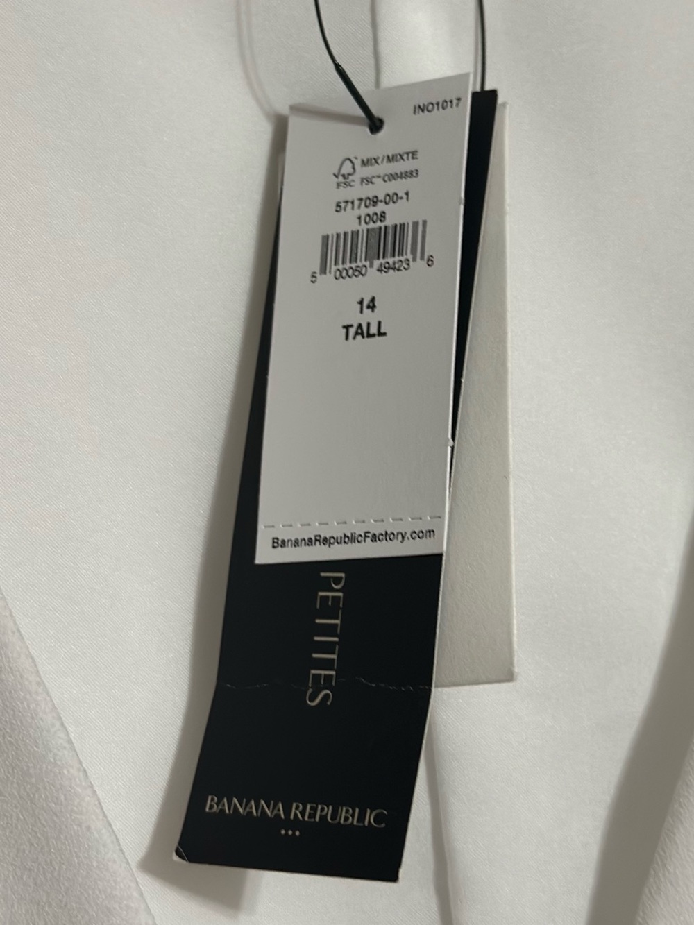 Banana Republic Factory Summer White Split Short Sleeve Wrap Dress NWT SZ 14 T - Picture 9 of 11